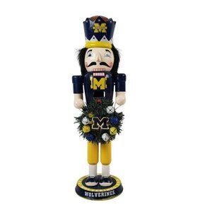 University Of Michigan UM Wolverines Nutcracker Christmas Go Blue 14"